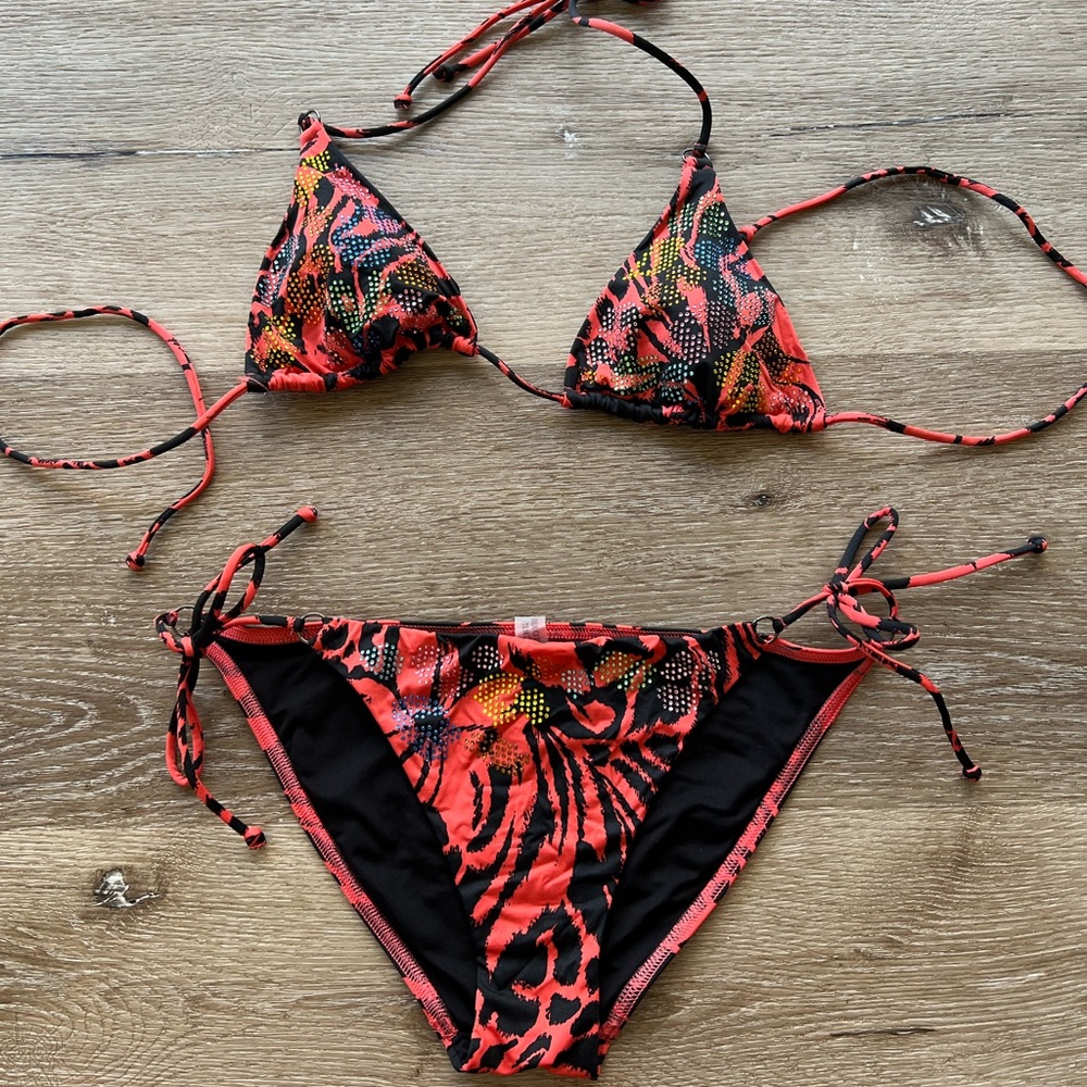 VS y2k orange string bikini